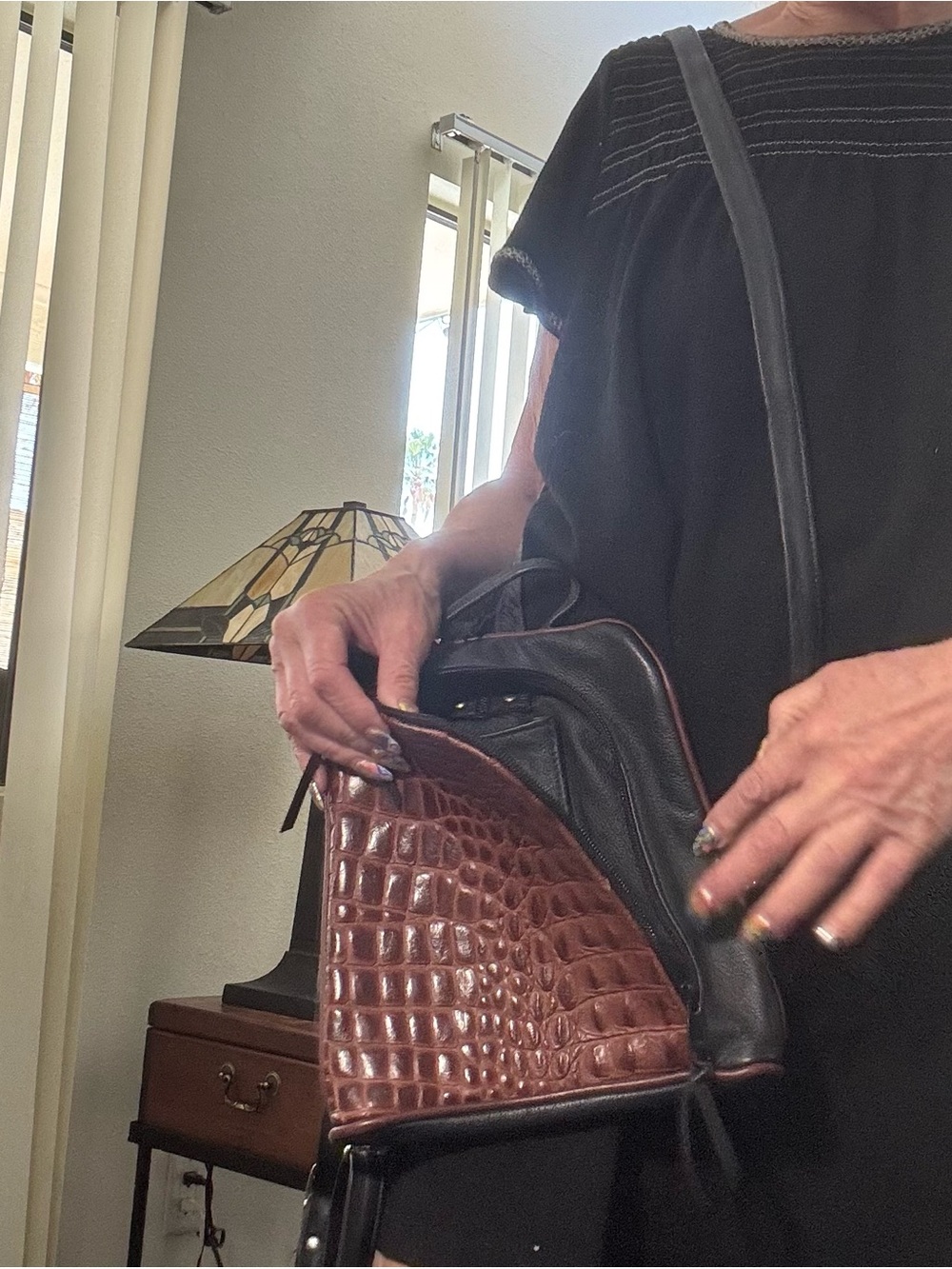 Artisan Lefty Leather CCW Sling/Backpack - Brahmin Croc Detail - Heavy Duty NEW